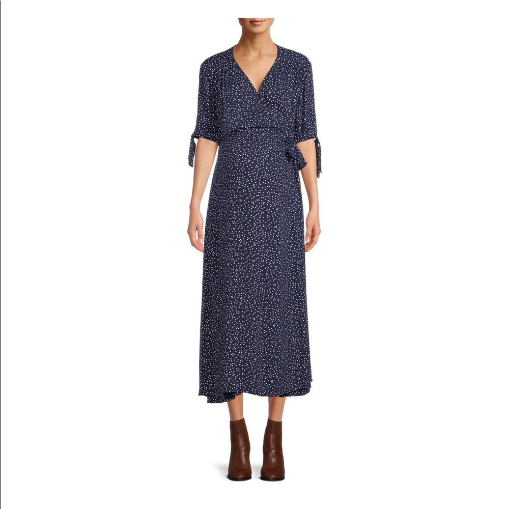 Maternity Print Wrap Dress for Women - Picture 4 of 6